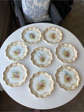 19th Century Doulton Burslem Dessert Plates with Gold Trim (Set of 8)